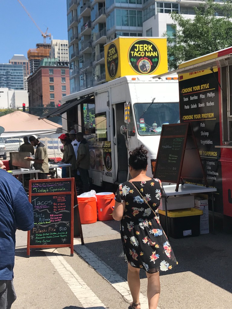 Jerk Taco Man Jamaican jerk shack truck with chalk menu specials