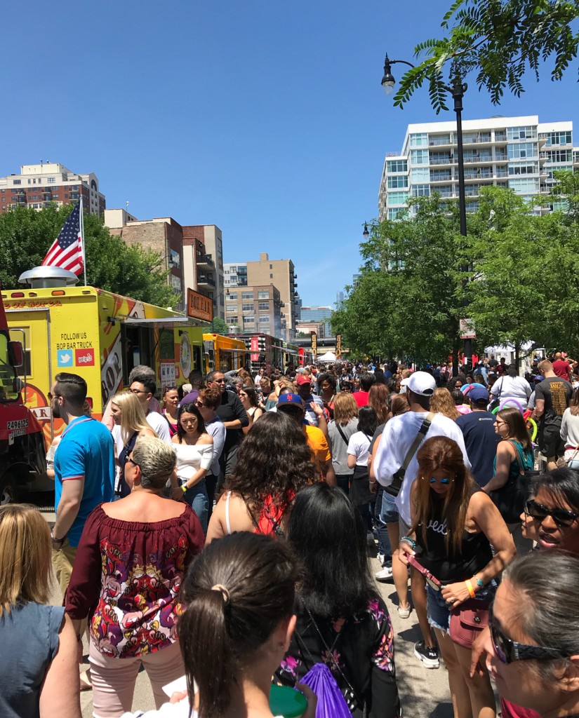 Bop Bar Truck and festival crowd along the urban festival route