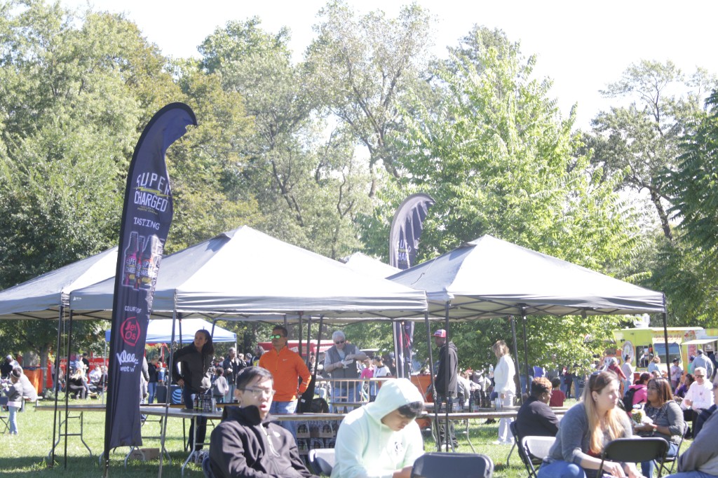 Candid crowd moment at the Labagh Woods Chicago Food Truck Festival.