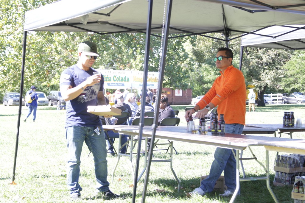 Guests exploring the festival grounds at Labagh Woods.