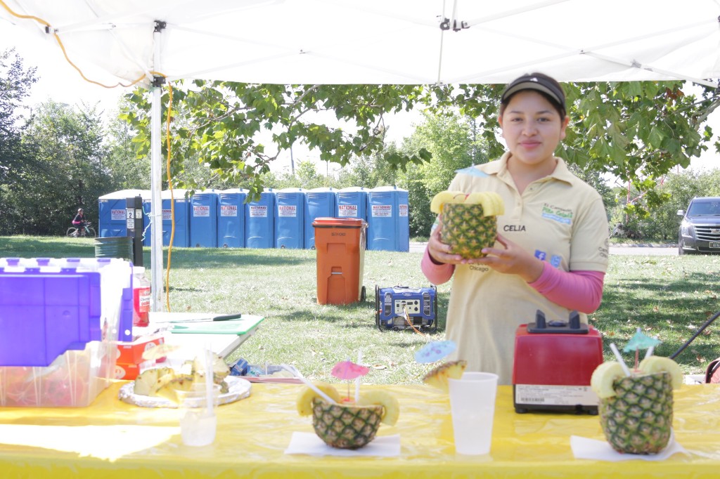 Vendor canopy and tables at the Labagh Woods Fall Festival.