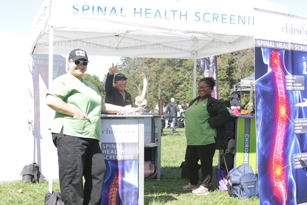 Bright, busy scene on the festival lawn at Labagh Woods.