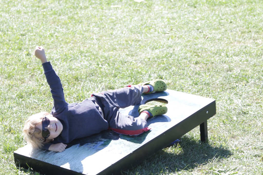 Labagh Woods Fall Festival scene with food trucks and guests.