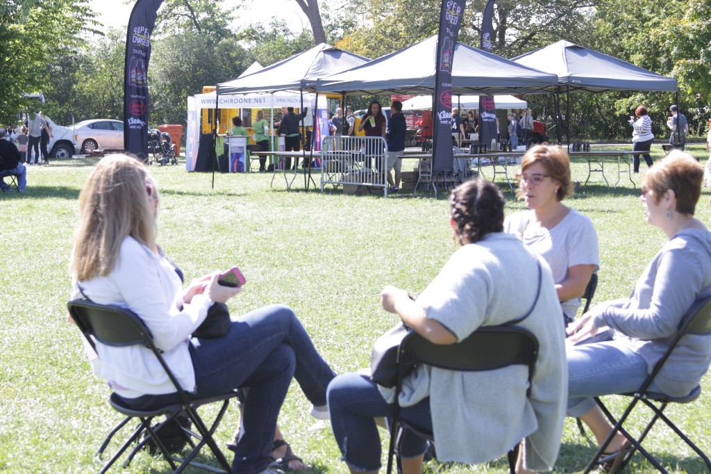 Sunny outdoor moment from the Chicago Food Truck Festival at Labagh Woods.