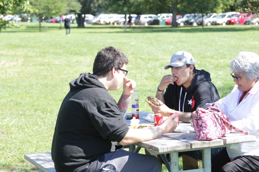 Food trucks and open lawn at Labagh Woods.