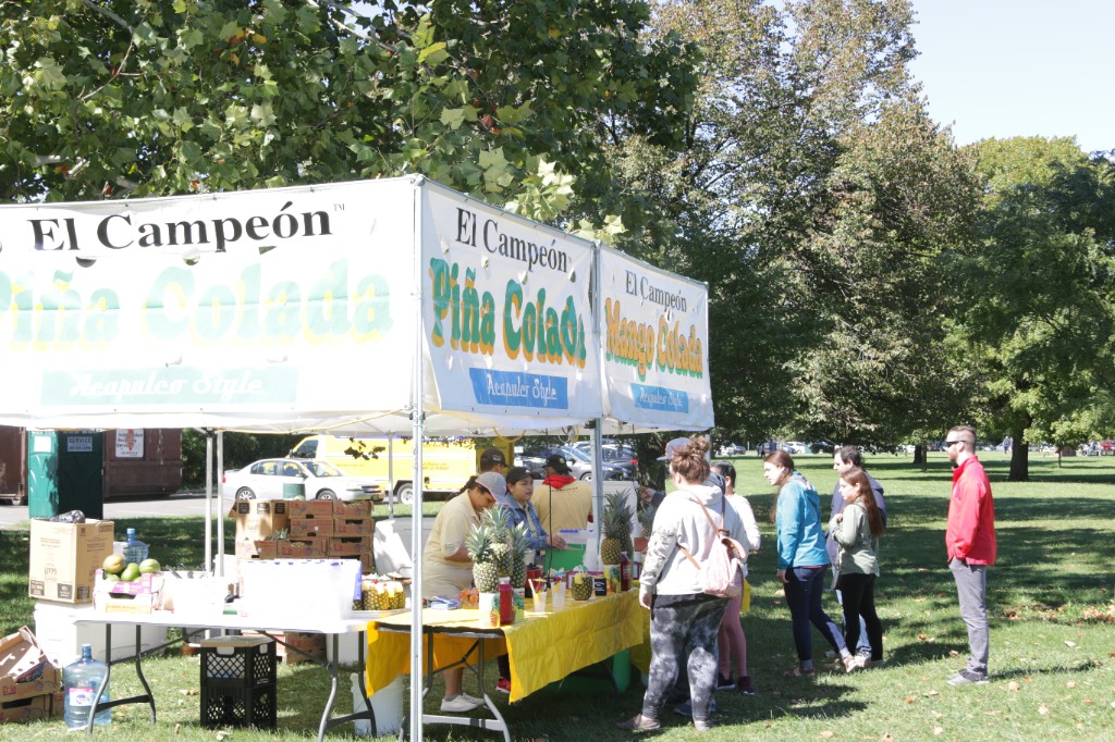 Guest in a White Sox jersey with a Super Charged beverage at the Labagh Woods Fall Festival.