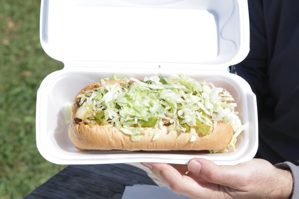 Yellow Fido to Go canine catering treat truck at the Labagh Woods Fall Festival.