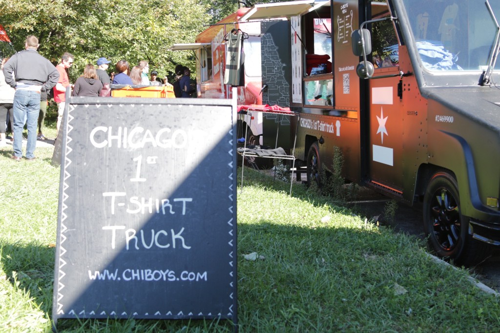 Festival-goers spread across the lawn at the Labagh Woods Fall Festival.