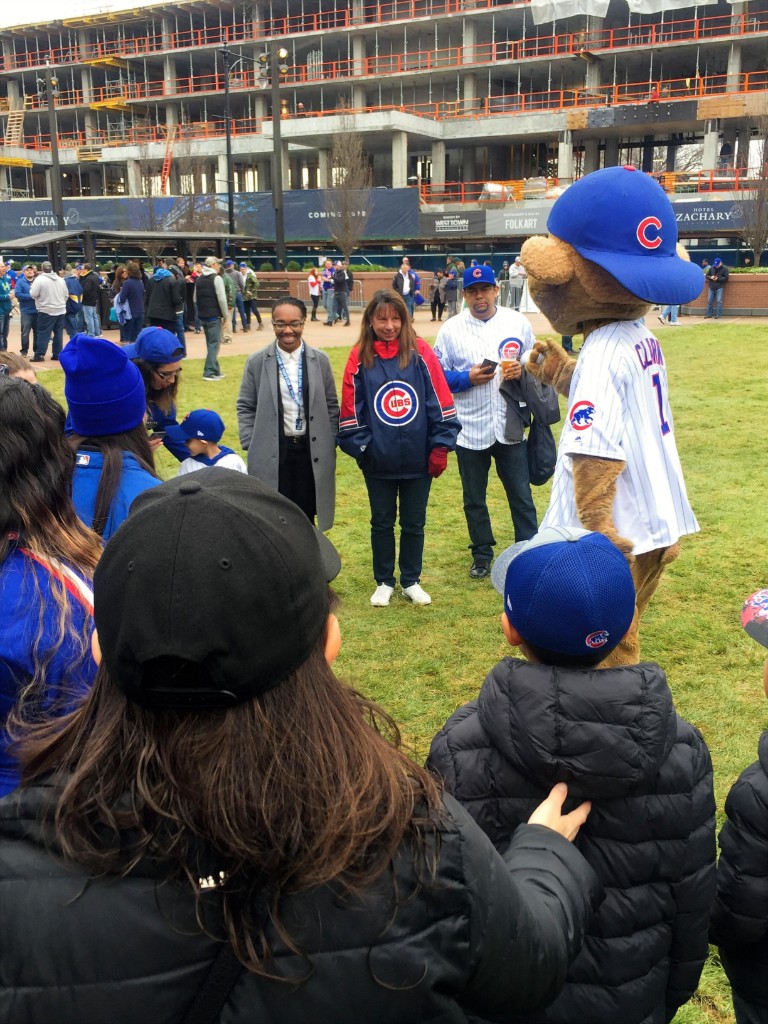 Chicago Food Truck Festival scene with food trucks outside Wrigley Field