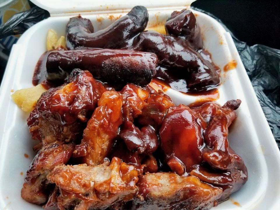 I-94 Ribs — BBQ rib tips, chicken, and fish