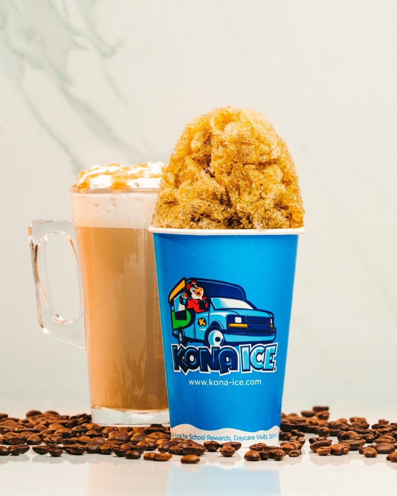 Kona Ice of Niles — Kona Ice cup with shaved ice and iced coffee with whipped cream